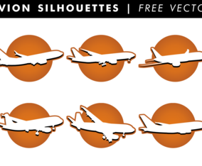 Avion Silhouettes Free Vector