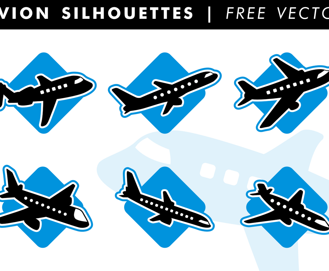 Avion Silhouettes Free Vector