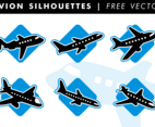 Avion Silhouettes Free Vector