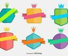 Flat Ribbon Vector Badges
