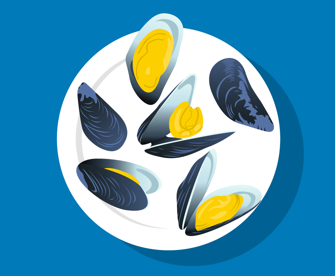 Vector Mussel Plate