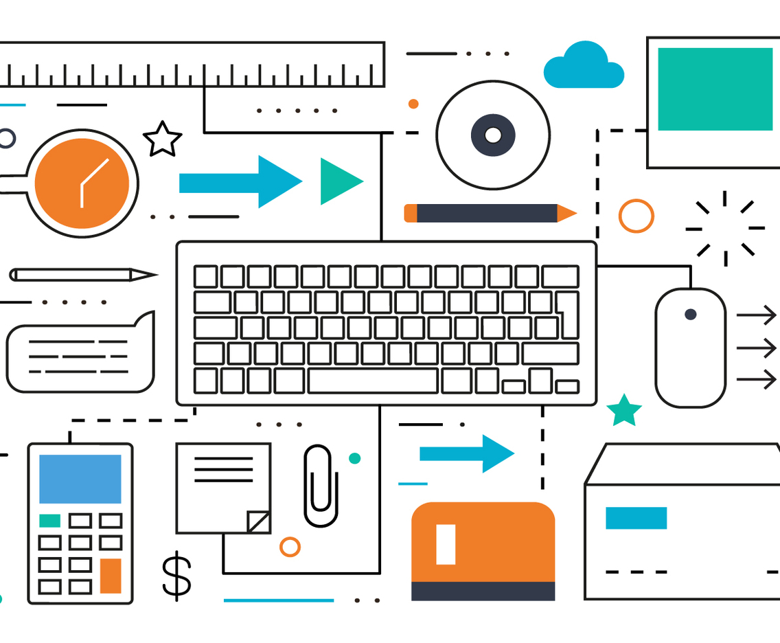 Free Flat Line Business And Marketing Vector Illustration