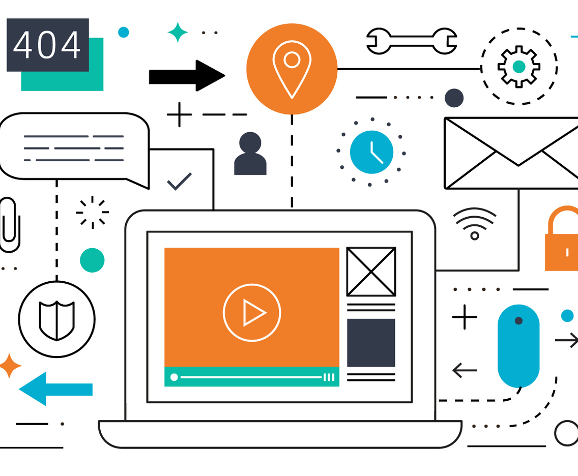 Free Flat Line Business Contact Vector Illustration
