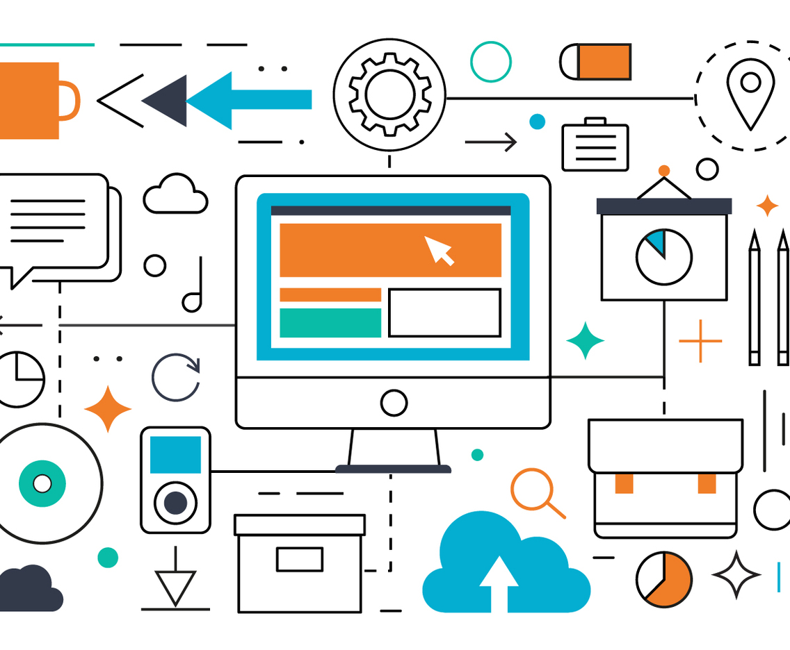 Free Flat Line Cloud Vector Illustration