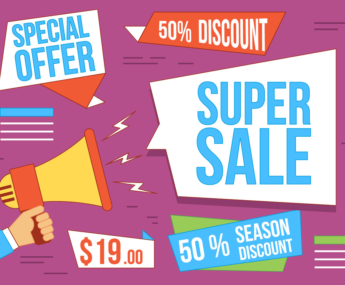 Free Vector Super Sale Illustration