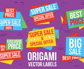 Free Origami Vector Sale labels