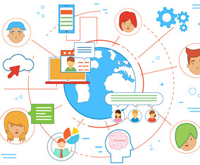 Free Vector Social Media Illustration