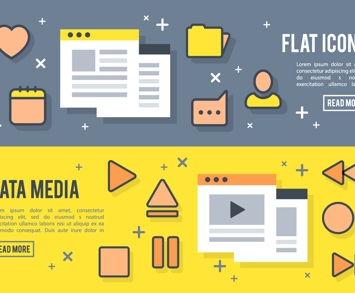 Free Flat Media Player Icons Vector