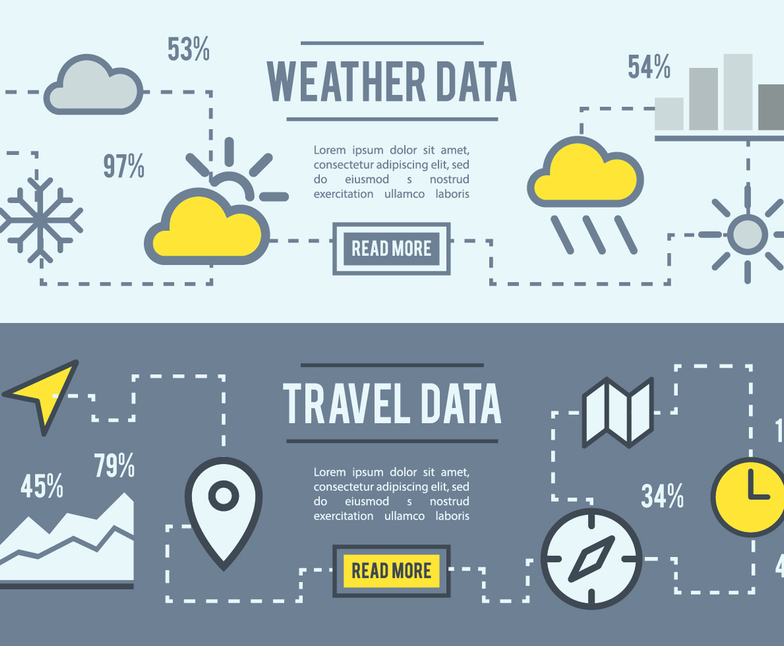 Free Weather And Travel Data Vector Background