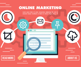 Free Flat Online Market Research Vector Background