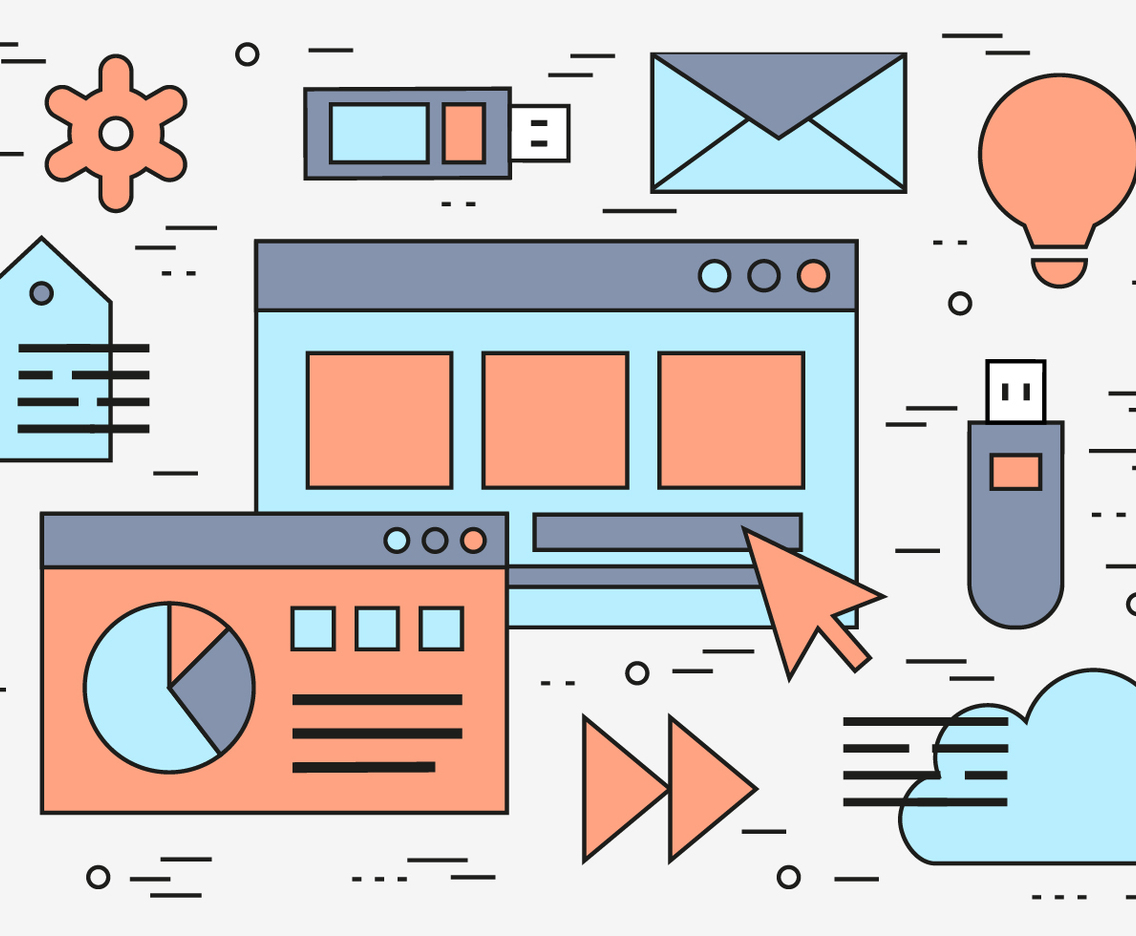 Free Linear Web Template Icon Vector Background