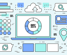 Free Teal Web and Tech Vector Background