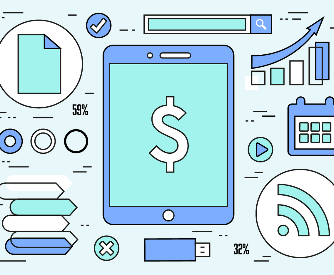 Free Teal Market Research Vector Background