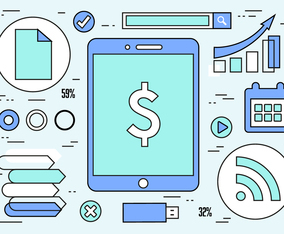 Free Teal Market Research Vector Background