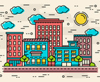 Free Flat Linear City Vector