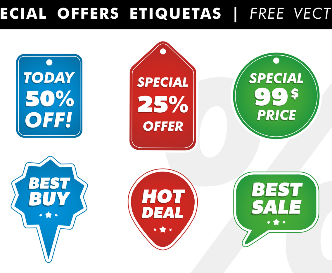 Special Offers Etiquetas Free Vector