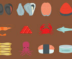 Sea Food Flat Icons