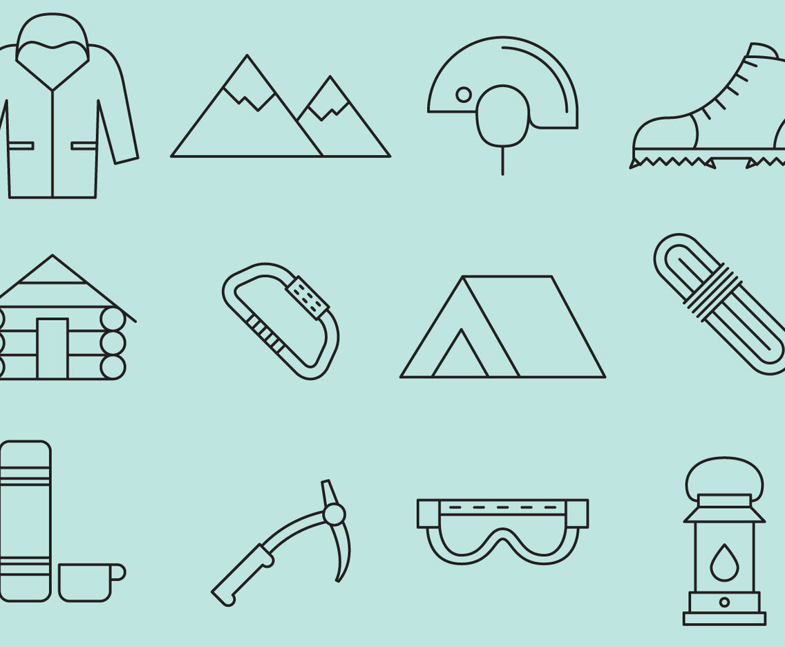 Mountaineer Line Icons