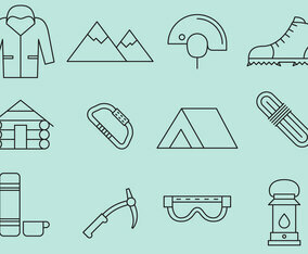 Mountaineer Line Icons