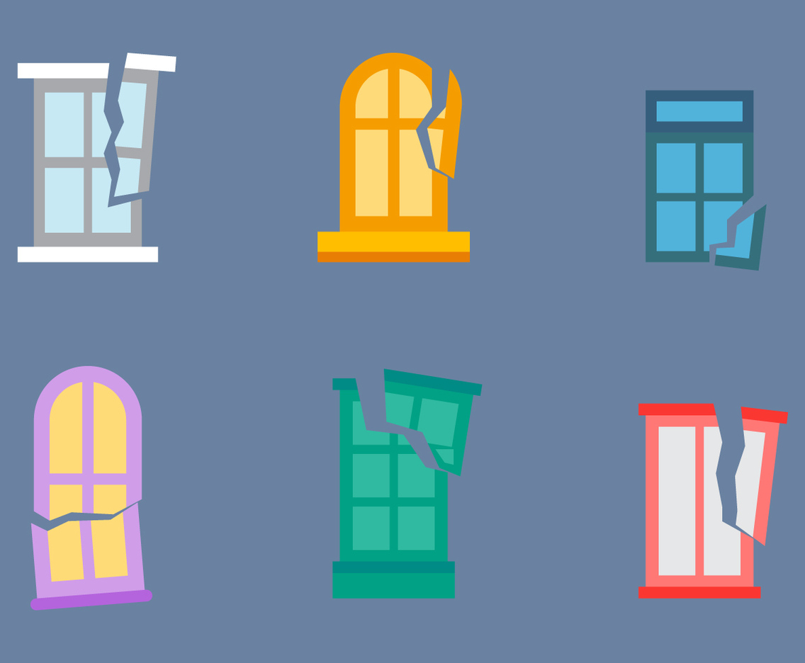 Free Broken Windows Vector 02