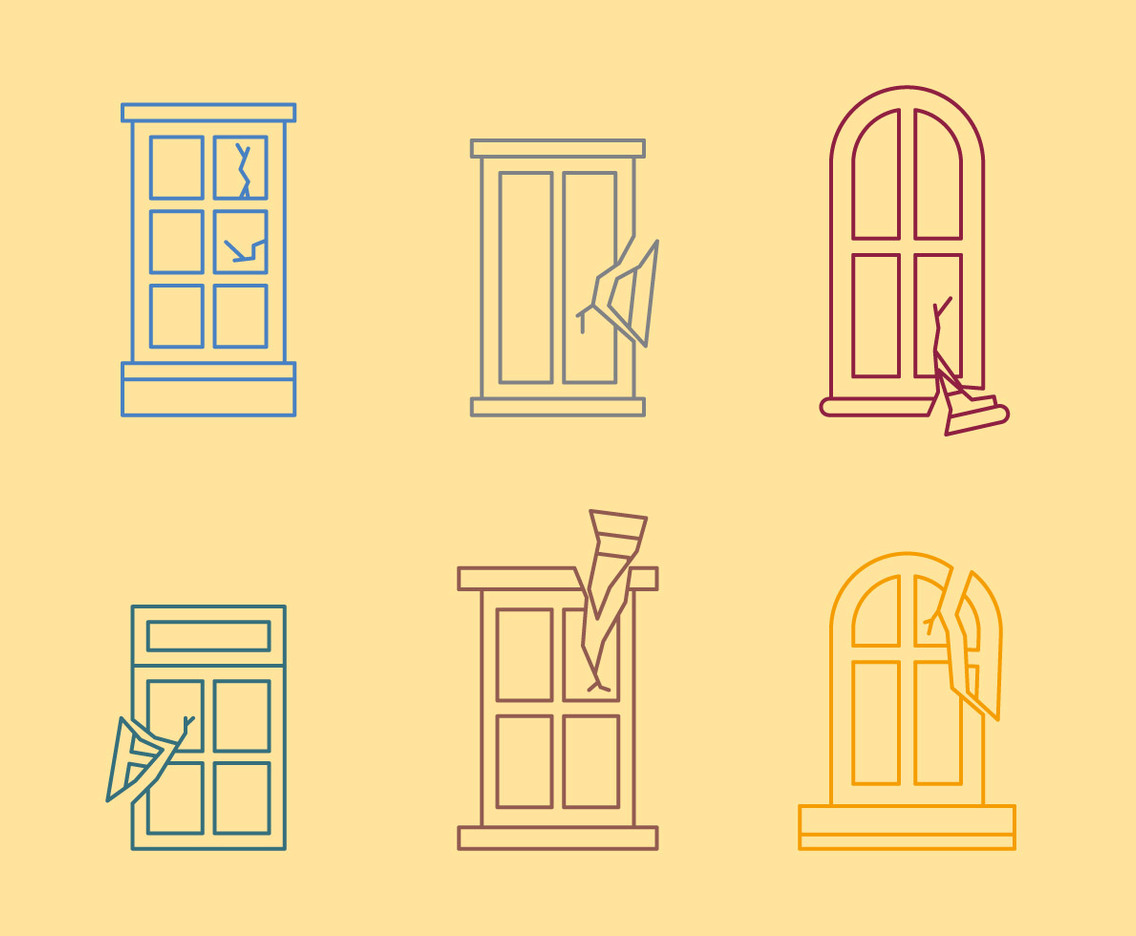 Free Broken Windows Vector 01