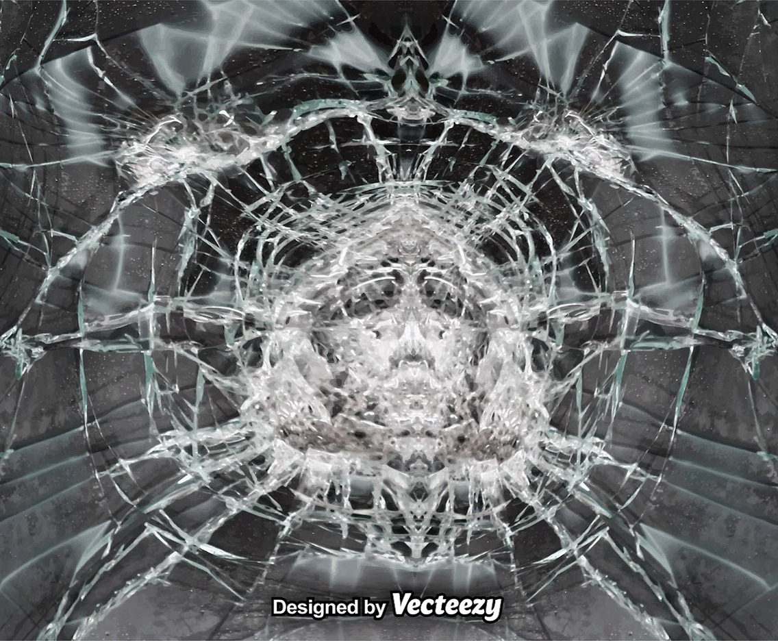 Vector Cracked Glass Realistic Background