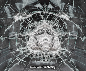 Vector Cracked Glass Realistic Background