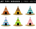 Flat Tipi Houses Free Vector