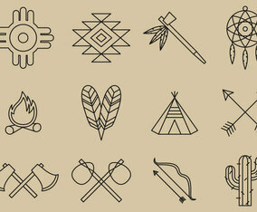 Native American Line Icons