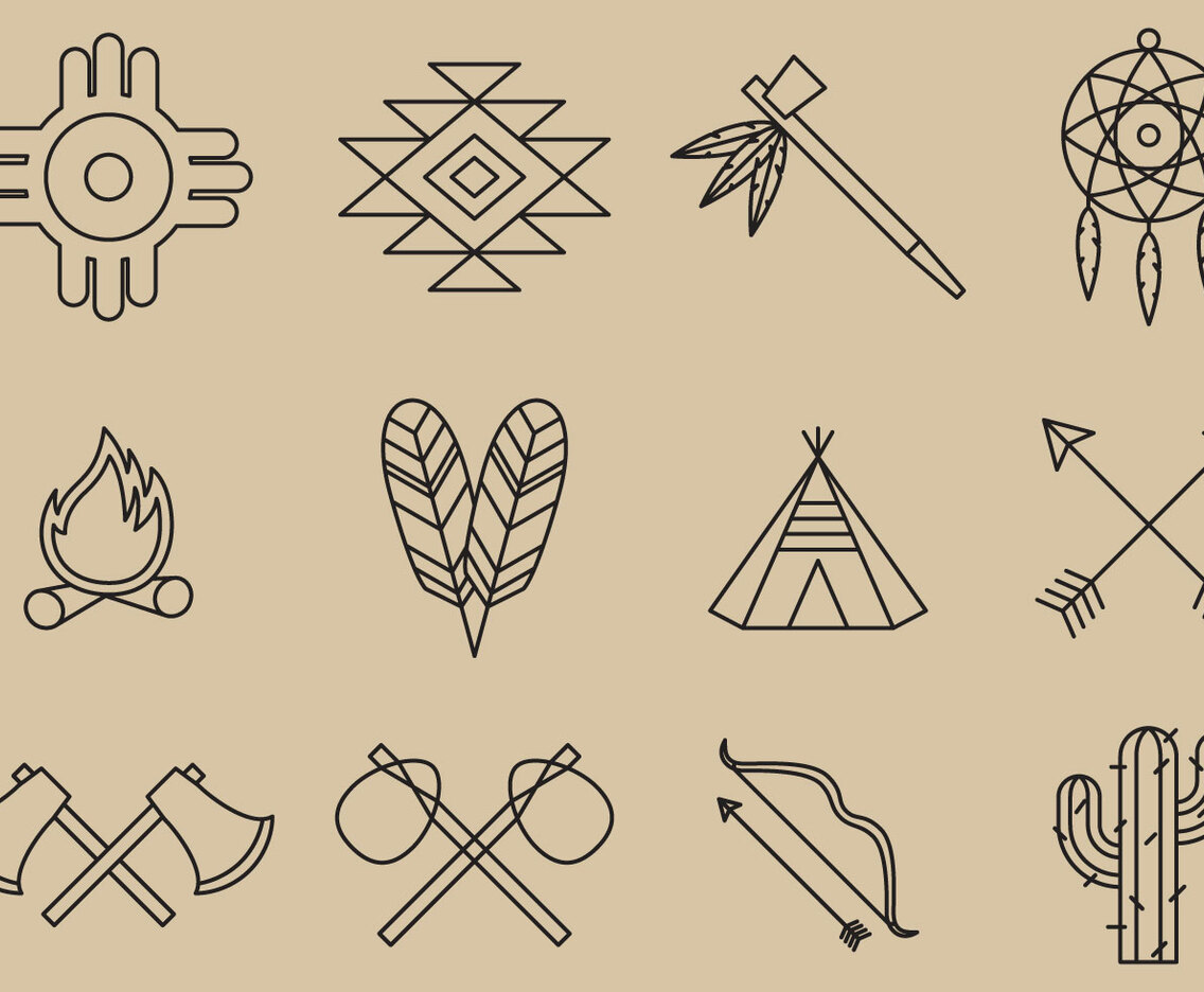Native American Line Icons