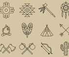 Native American Line Icons