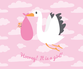 It's a Girl Vector Background