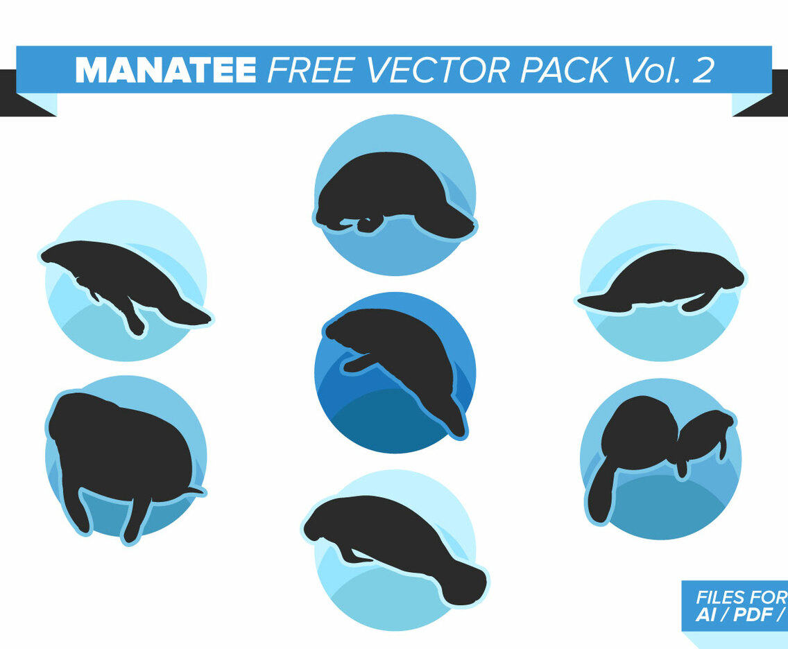 Manatee Free Vector Pack Vol. 2