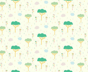 Tree Plants Pastel Pattern