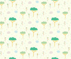 Tree Plants Pastel Pattern