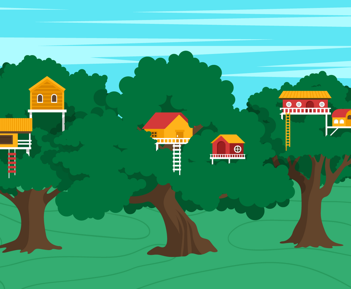 Vector Treehouse Scene