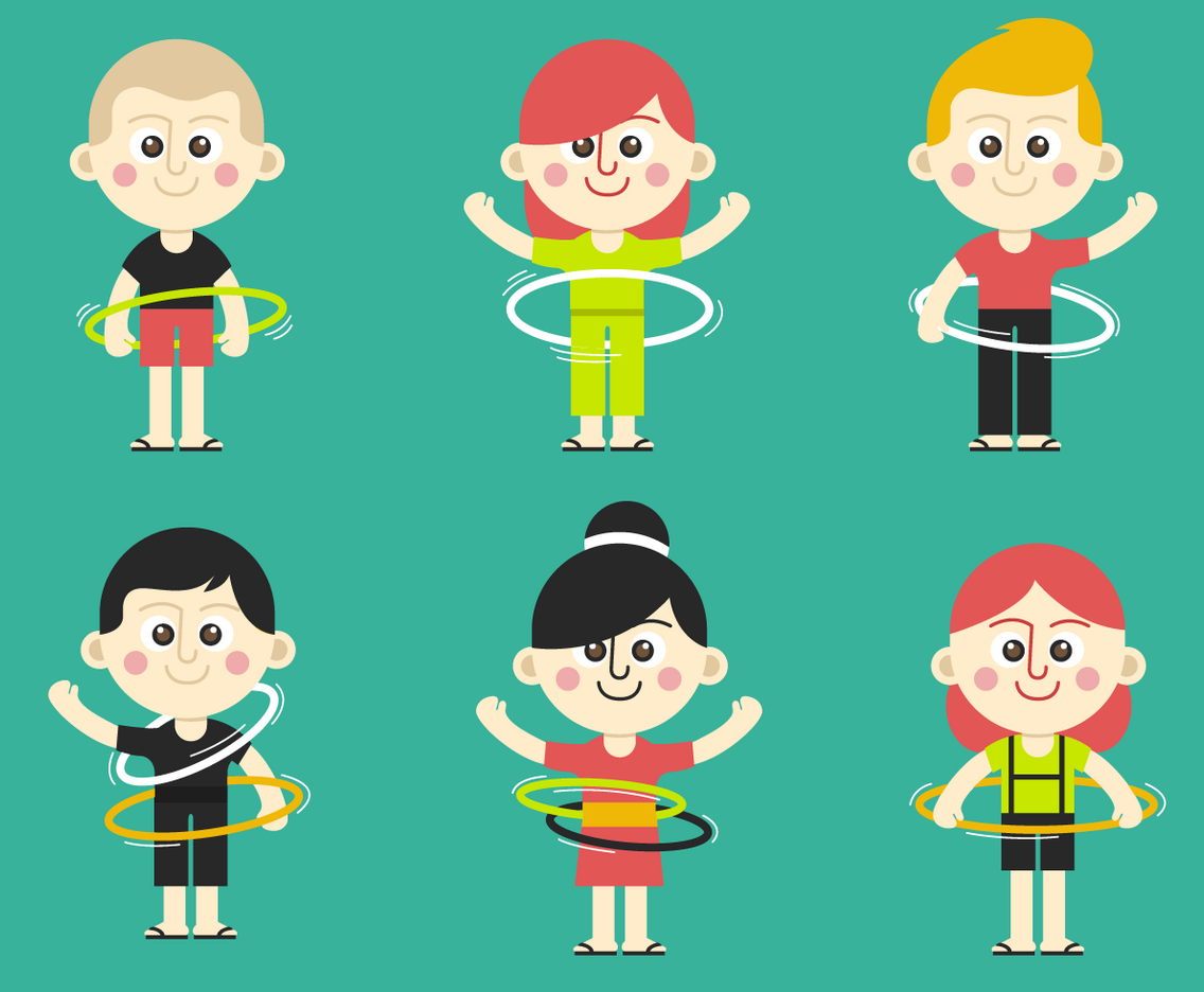 Hula Hoop Kid Vectors