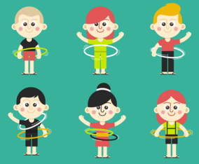 Hula Hoop Kid Vectors