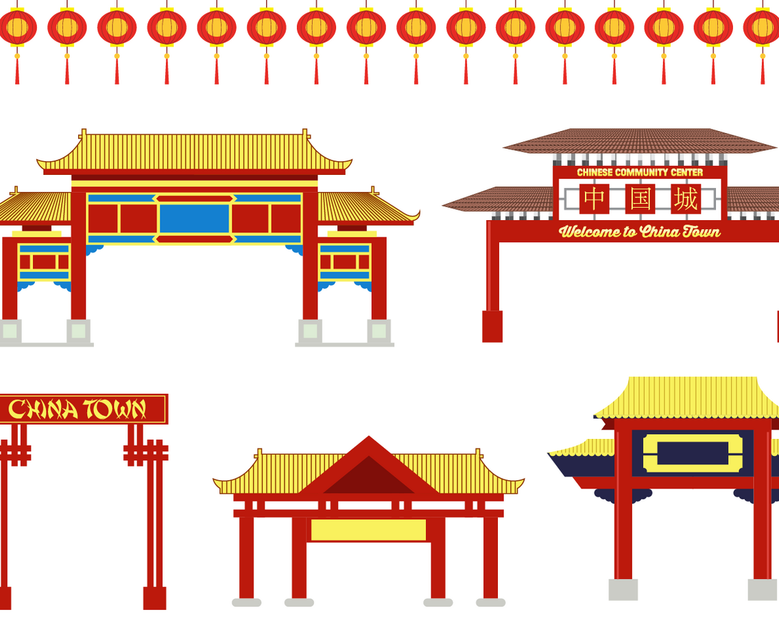 Free China Town Vector