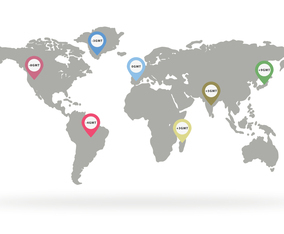 Hours World Map Vector