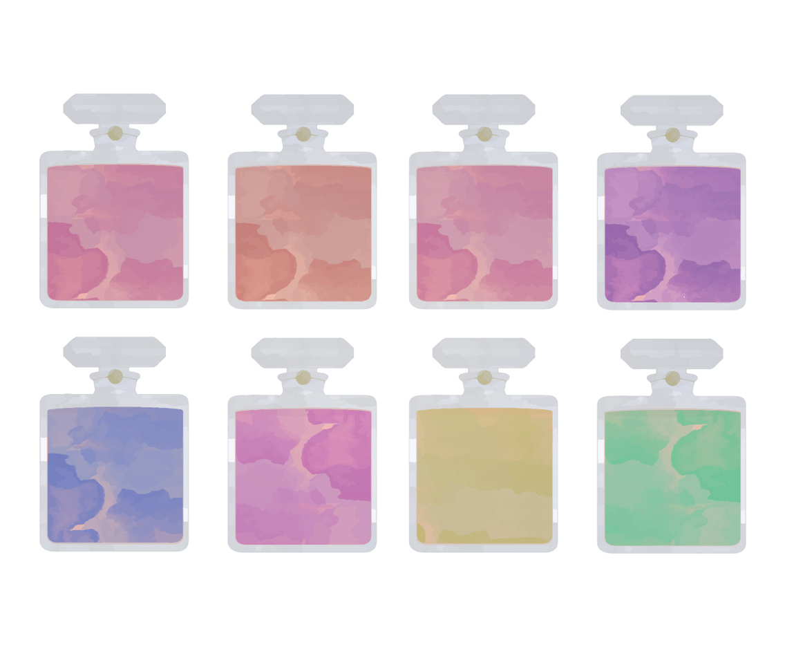 Vector Watercolor Perfume Bottles