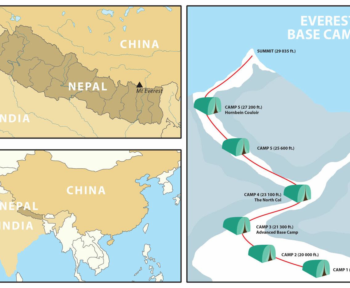 Everest Map And Infography