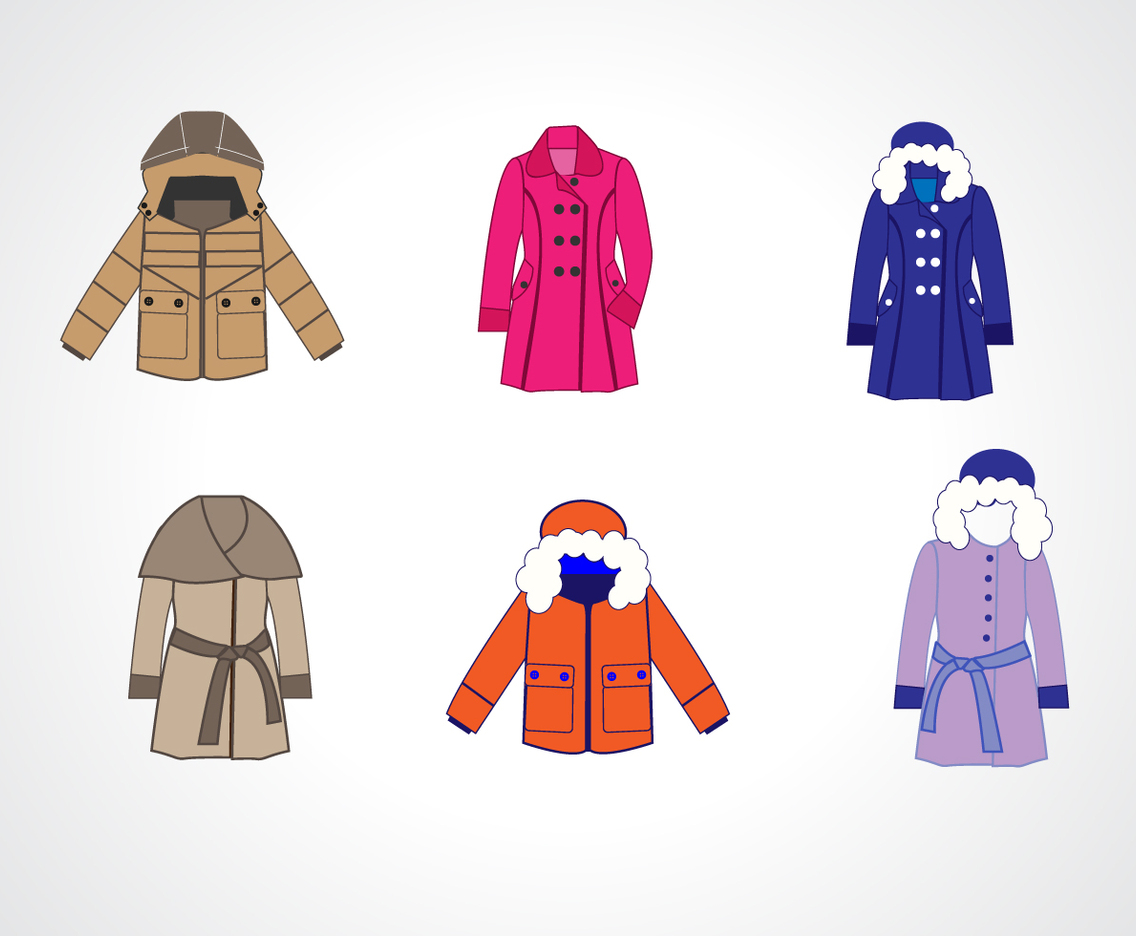 Winter Coat Collection Vector