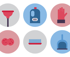 Flat Spring Cleaning Icons