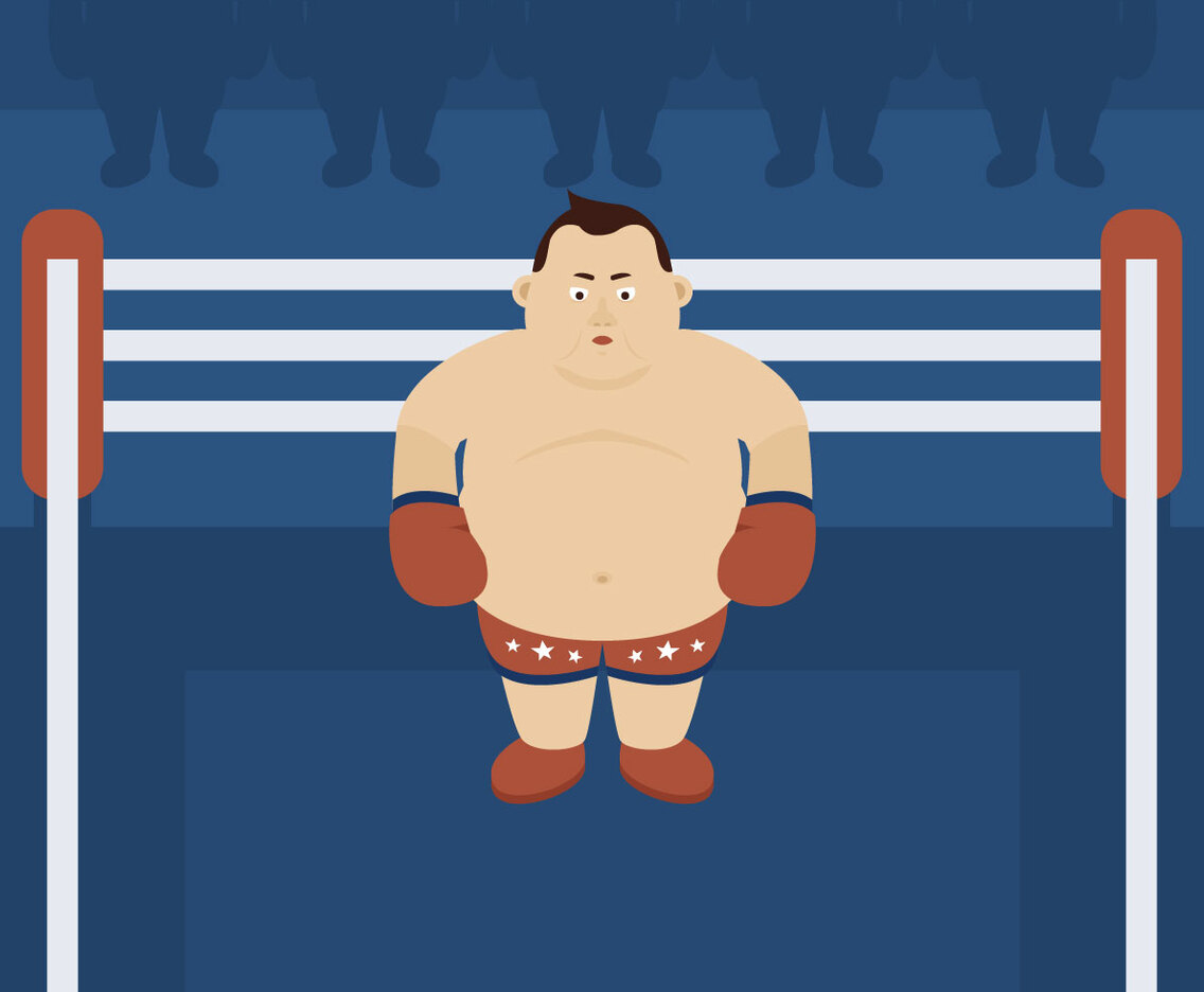 Heavyweight Boxer in the Ring