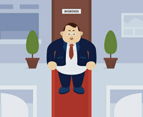 Big boss man standing in office