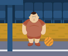 Fat Guy Basketball Player