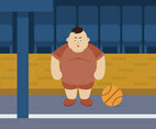 Fat Guy Basketball Player