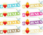I Love Jesus Sacred Heart Vectors
