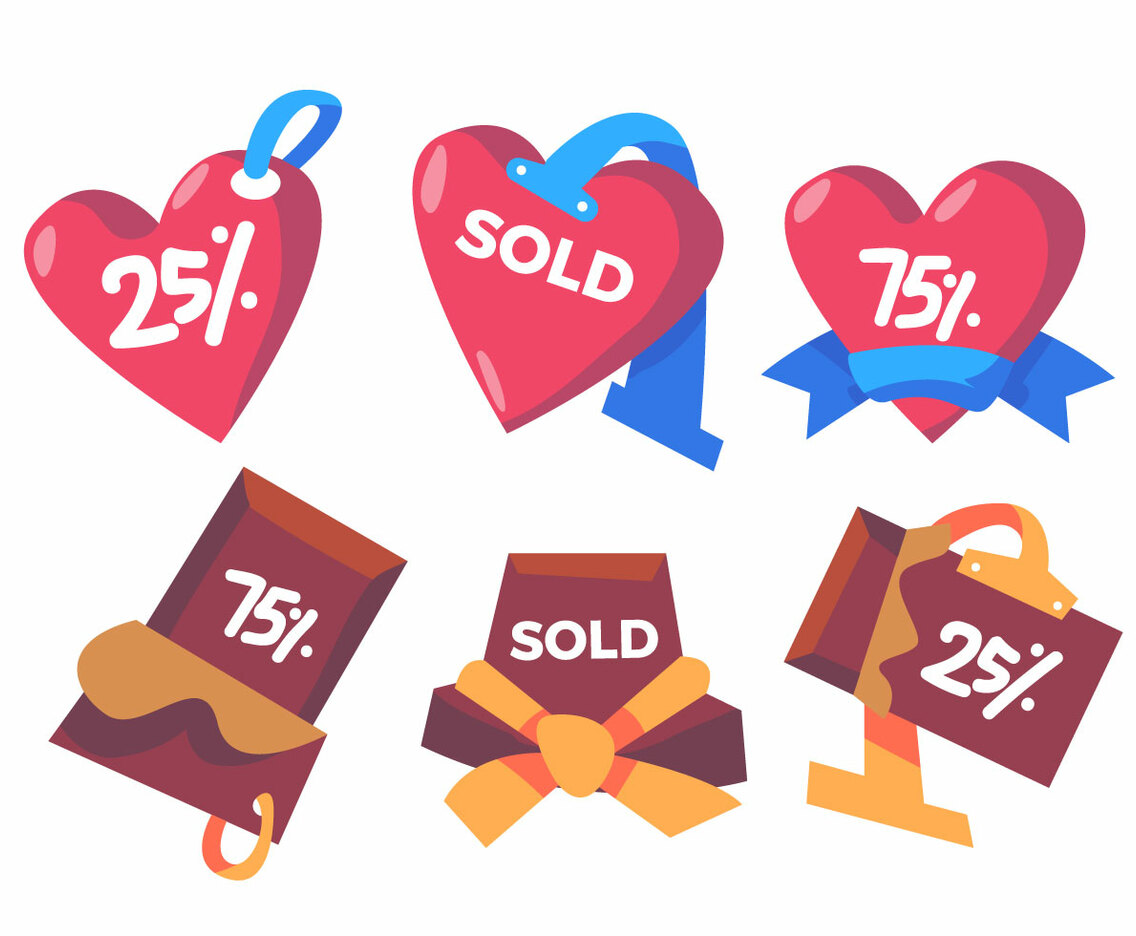 Valentine Wobbler Vector Set